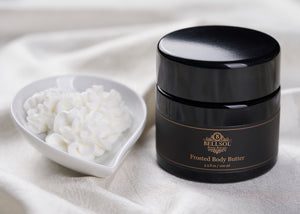 Bellsol Frosted Body Butter a luxurious natural body butter. Moisturizing for dry skin. Best lotion for glowing skin. Best lotion for dry hands.