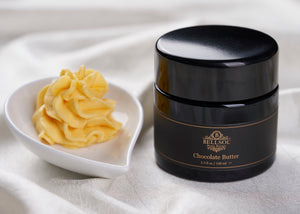 Bellsol Chocolate butter high end natural body butter. A blend with shea and cocoa butter best body lotion for glowing skin. Sea Buckthorn Vitamin C for brightening skin and collagen production.