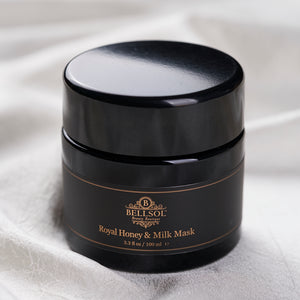 Bellsol Royal Honey and Milk Mask luxurious mask made with raw honey, royal jelly, cocoa and shea butter, jojoba oil, propolis. Best mask for dry skin, dry hands, dry bleached color treated hair with split ends.